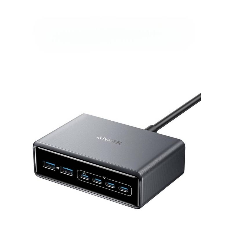 Anker Prime 200W 6-Port GaN Charging Station – Multi-Device Fast USB-C Charger with ActiveShield 3.0 (Silver)