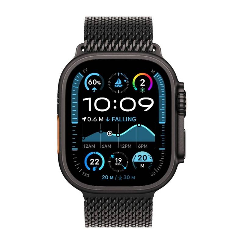 Apple Watch Ultra 2 (2024) – GPS + Cellular, 49mm Black Titanium Case with Black Titanium Milanese Loop (Small) - Image 2