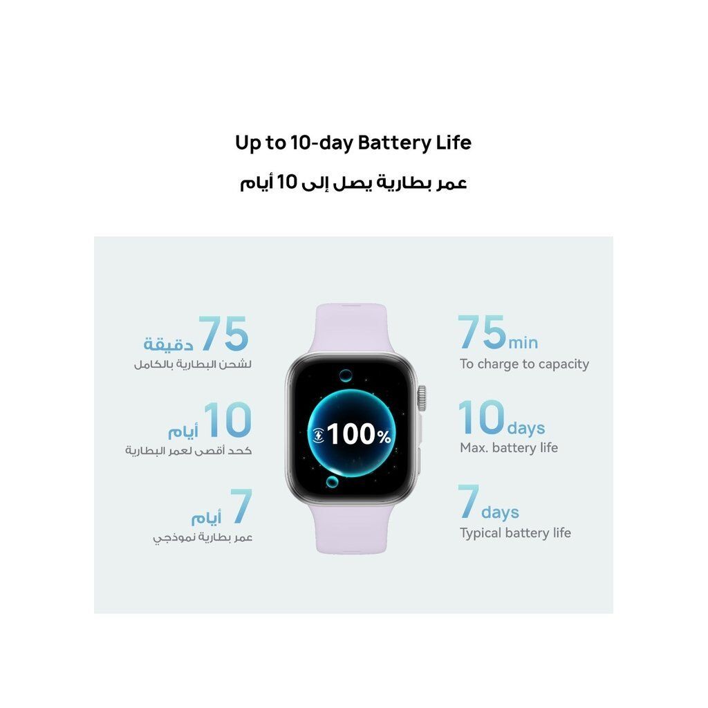 HUAWEI WATCH FIT 4 Smartwatch – 1.82” AMOLED Display, 100+ Sports Modes, Fitness & Sleep Tracker, Heart Rate Monitor, Emotional Wellbeing Assistant, 10-Day Battery, Grey - Image 6