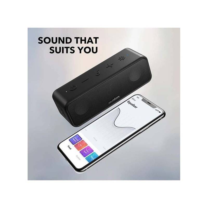 Soundcore 3 Bluetooth Speaker – 16W Stereo Sound, Titanium Drivers, BassUp, PartyCast, 24H Playtime & IPX7 Waterproof (Black) - Image 2