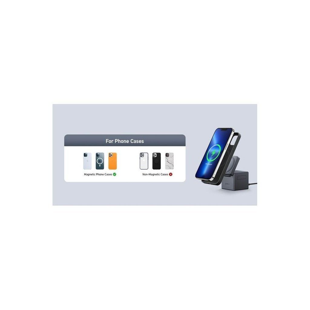 Anker 3-in-1 Cube with MagSafe – 15W Foldable Wireless Charging Station for iPhone, Apple Watch & AirPods (Grey) - Image 9