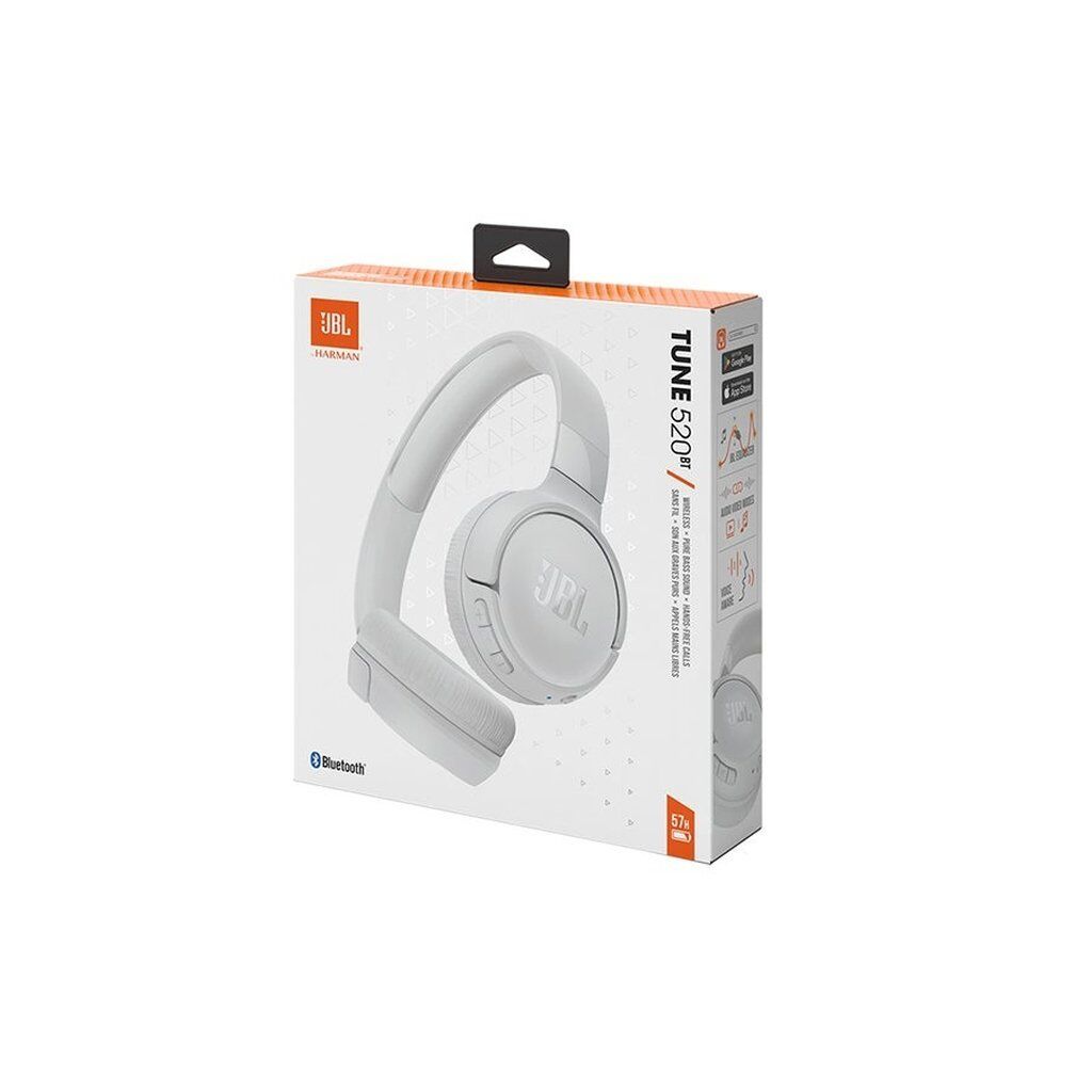 JBL Tune 520BT Wireless On-Ear Headphones with Pure Bass Sound – White - Image 6
