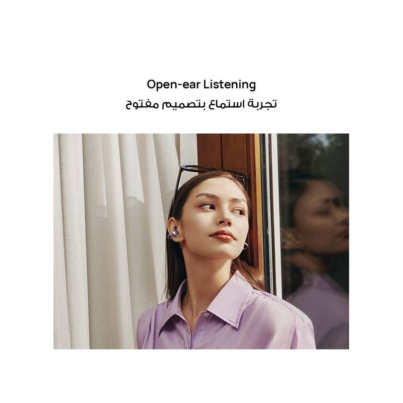 HUAWEI FreeClip Open-Ear True Wireless Bluetooth Earbuds – Futuristic Design, Long Battery, AI Calls – Black - Image 6