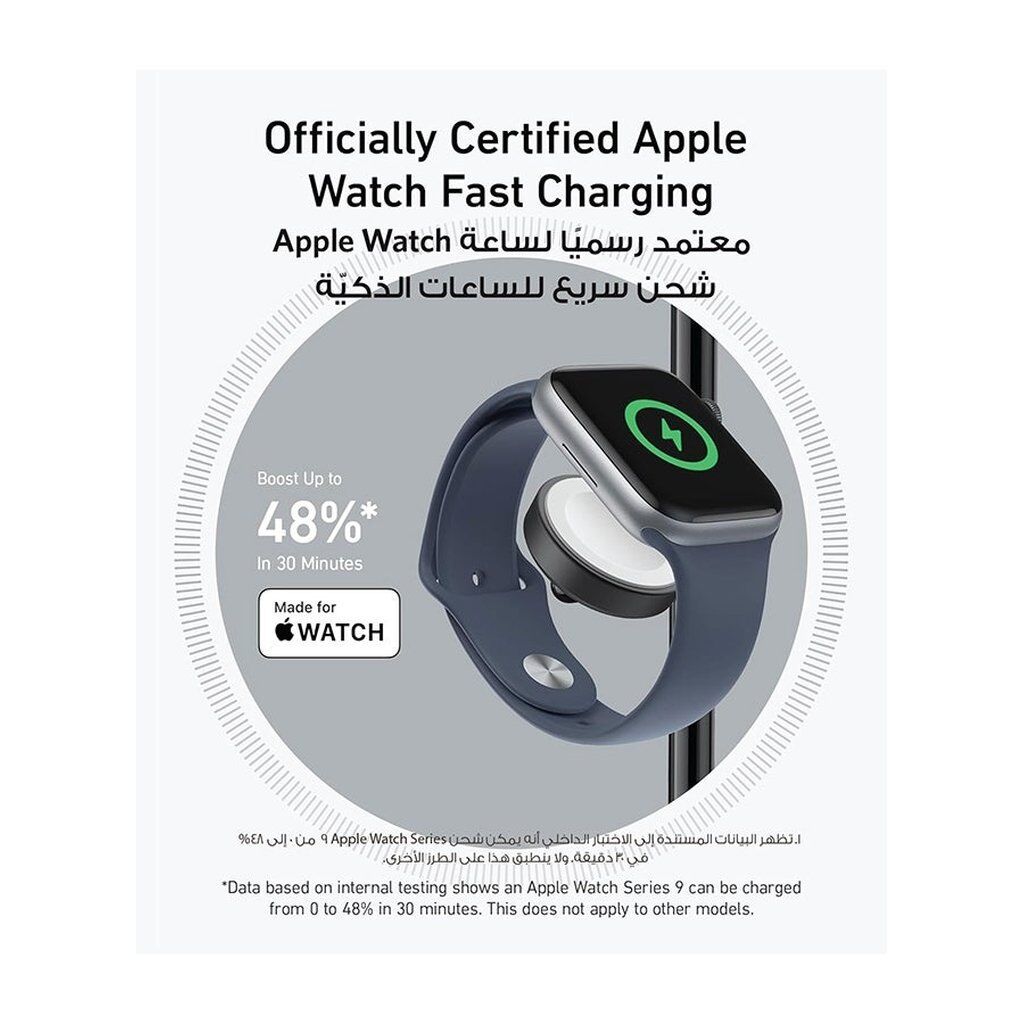 Anker MagGo 3-in-1 Wireless Charging Station – Qi2 Certified 15W MagSafe Charger for iPhone, Apple Watch & AirPods with 40W USB-C Adapter (Black) - Image 6