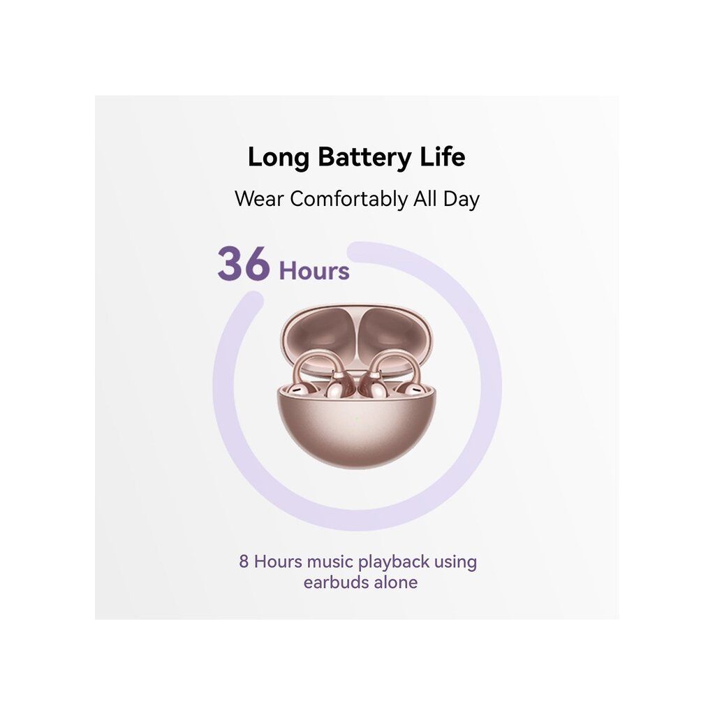 HUAWEI FreeClip Open-Ear True Wireless Earbuds – AI Calls, 36H Battery, Dual-Device Pairing, IP54 – Rose Gold - Image 5