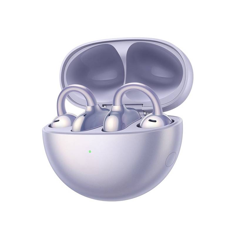 HUAWEI FreeClip Open-Ear True Wireless Bluetooth Earbuds – Futuristic Design, Long Battery, AI Calls – Purple
