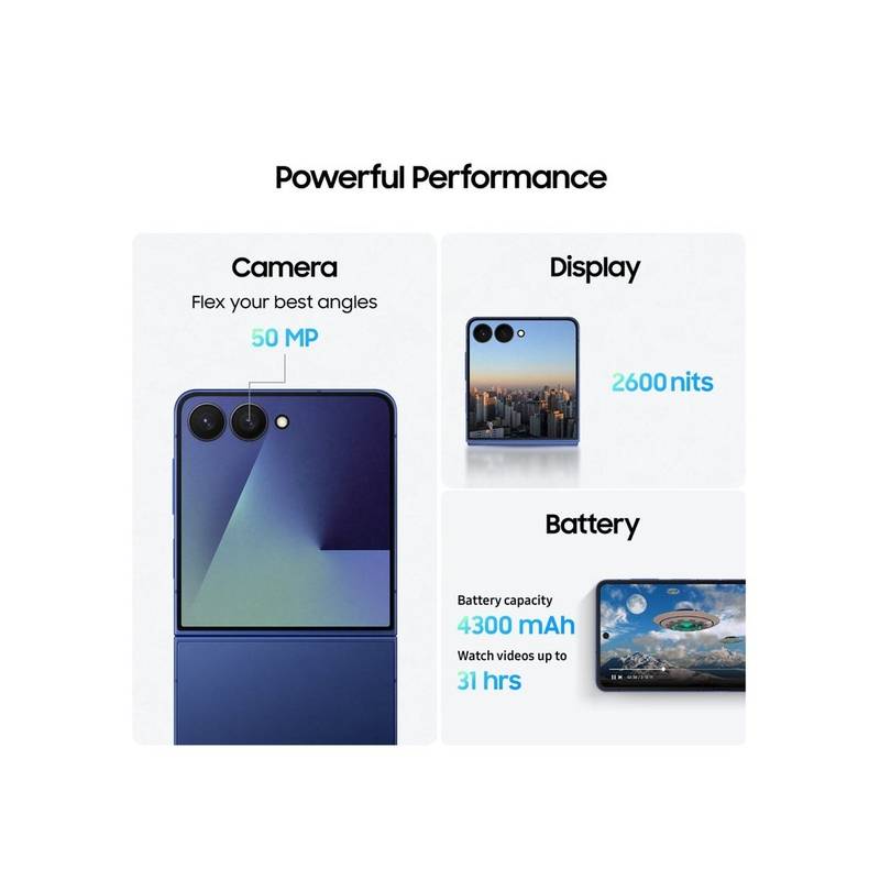Samsung Galaxy Z Flip7 5G Dual SIM 12GB RAM 256GB – Blue Shadow (International Version) - Image 7